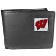 Wisconsin Badgers Leather Bi-fold Wallet Packaged in Gift Box